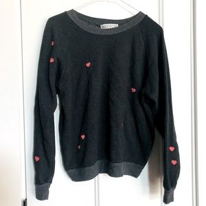 Wildfox - Heart on Sleeve Ringer Sweatshirt